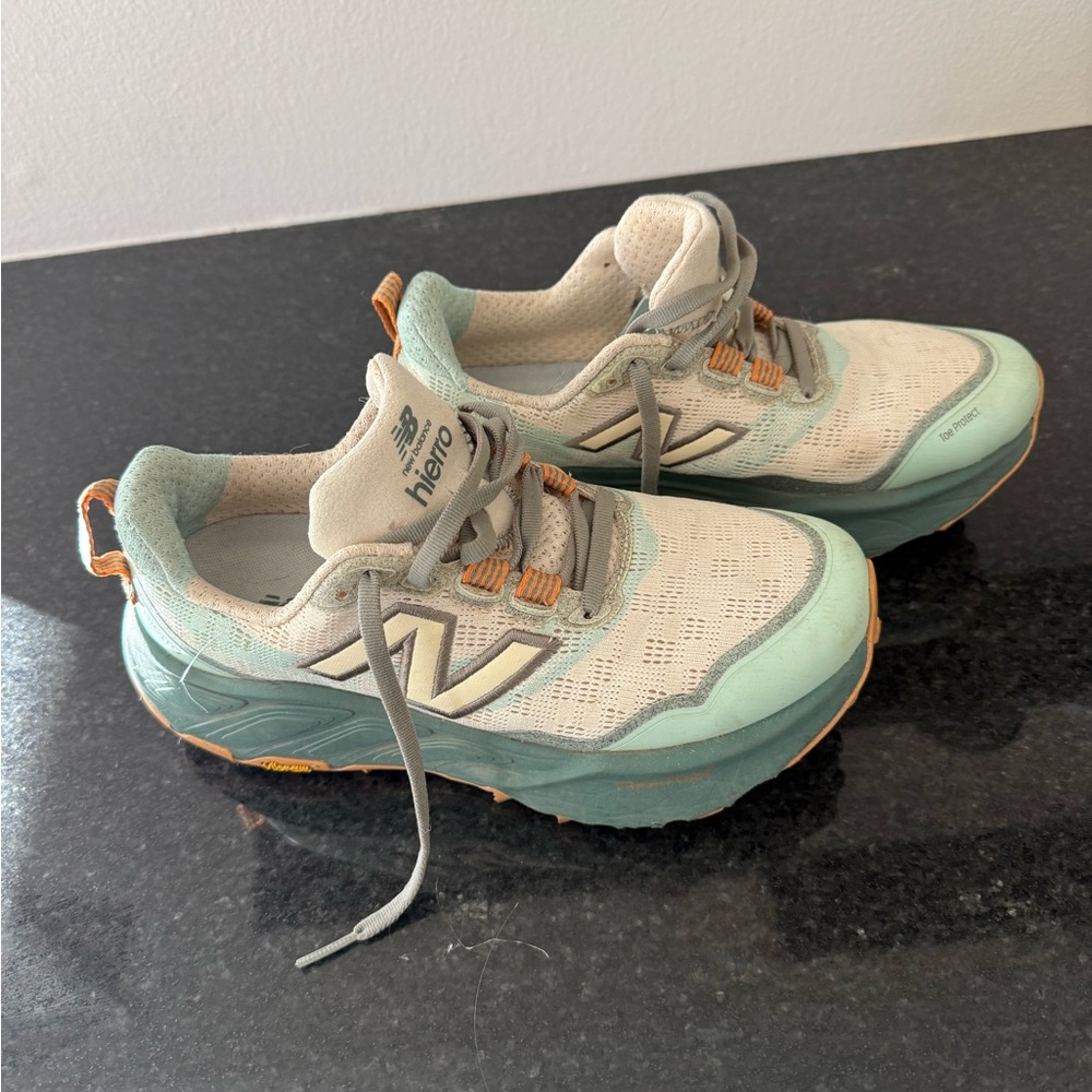 New Balance Light Blue and Cream Sneakers
